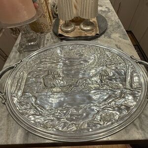 Lenox Pewter Holiday Platter 24” x 17”.
